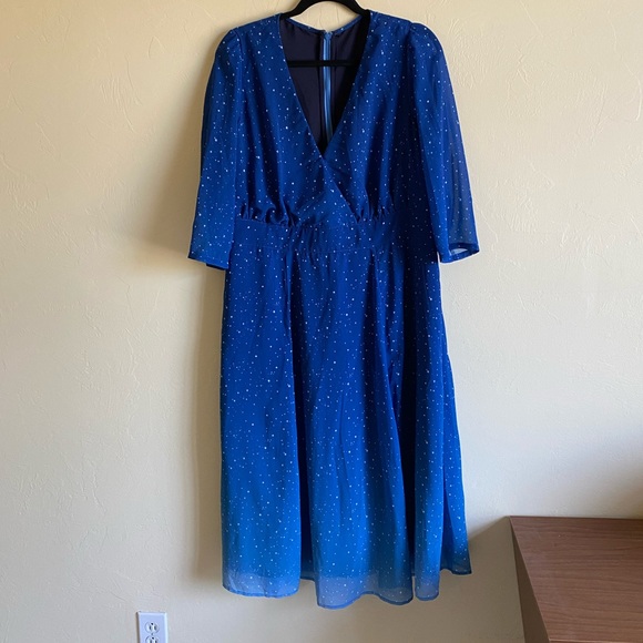 Eshakti ModCloth celestial stars space astrological whimsigoth vtg midi dress XL - Picture 4 of 4